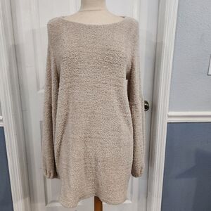 Cozy Beige Knit Sweater Dress